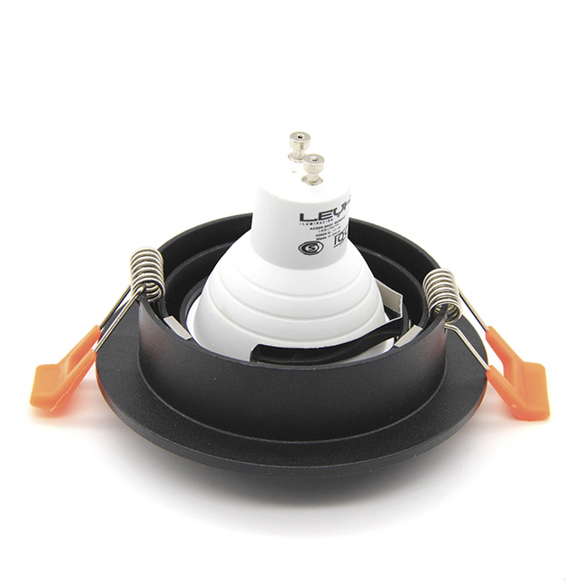 GU10 led bulb housing adjustable white black downlight frame round spotlight housing